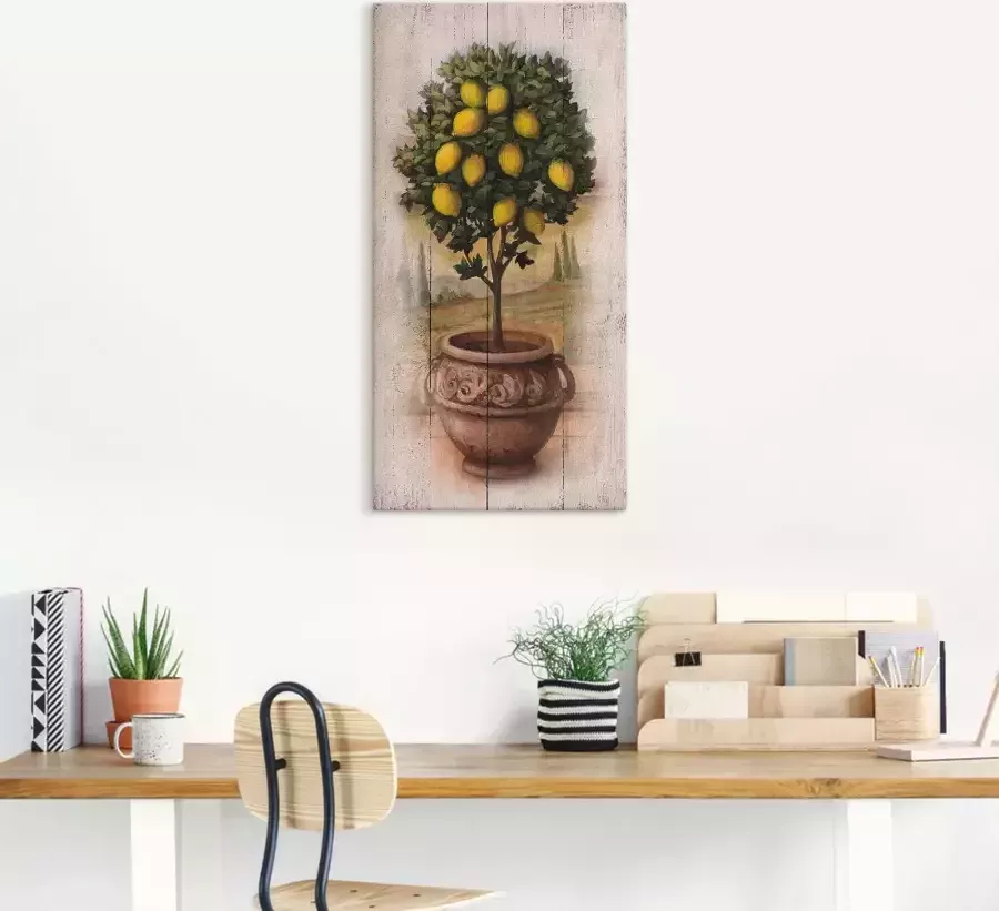 Artland Artprint op linnen Citroenboompje met hout-look - Foto 6