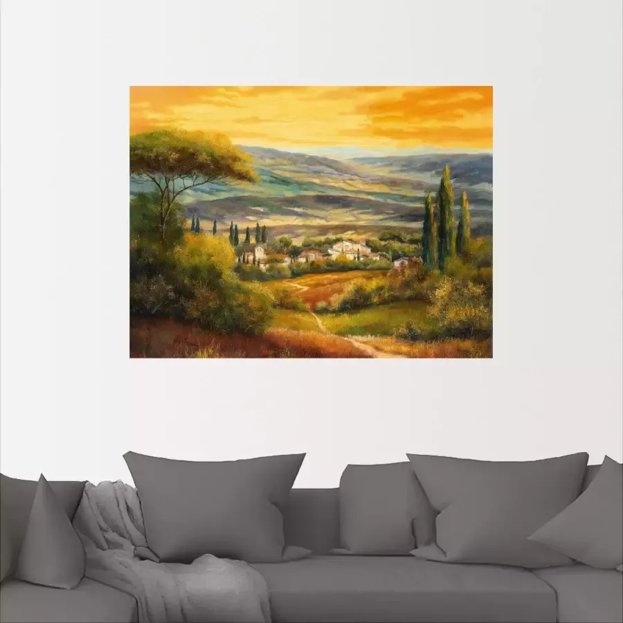 Artland Artprint Dal in de Toscane als artprint op linnen poster muursticker in verschillende maten - Foto 2