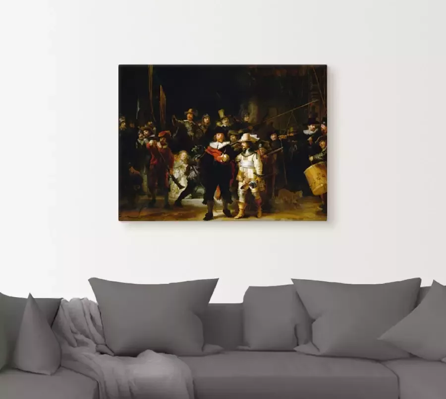 Artland Artprint De nachtwacht. 1642 als artprint op linnen poster in verschillende formaten maten - Foto 2