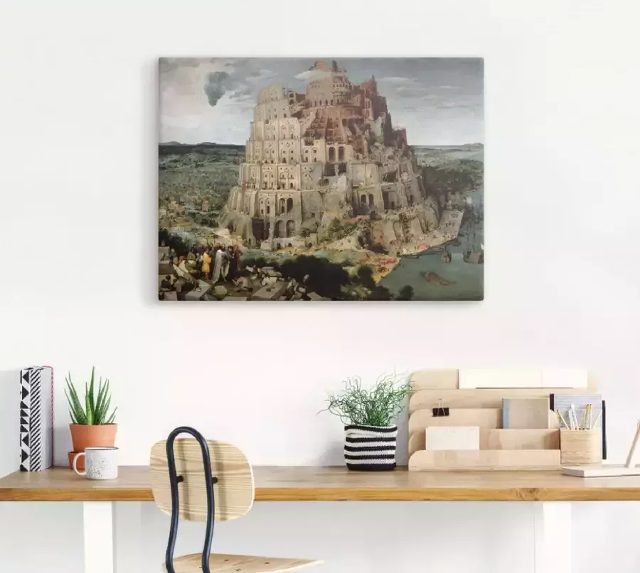 Artland Artprint De torenbouw van Babel. 1563 als artprint op linnen poster in verschillende formaten maten
