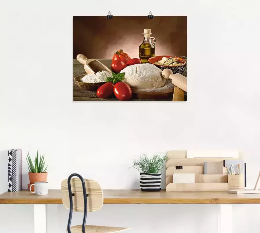 Artland Artprint Deeg voor pizza als artprint van aluminium artprint voor buiten artprint op linnen poster in verschillende maten. maten - Foto 9