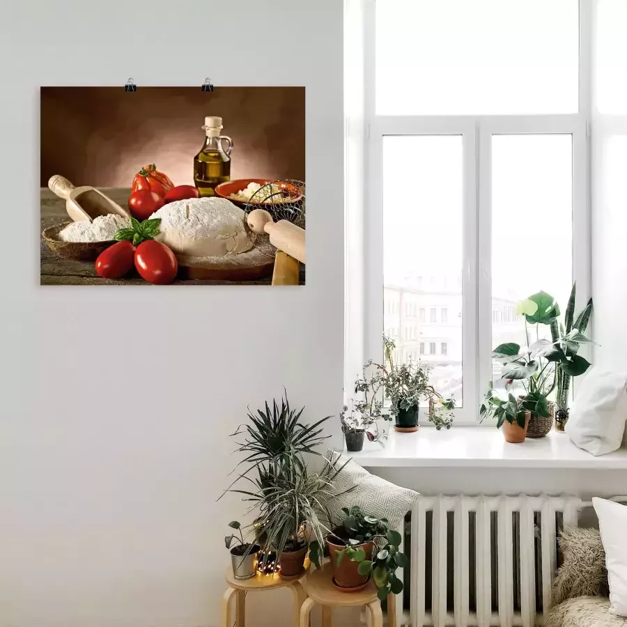 Artland Artprint Deeg voor pizza als artprint van aluminium artprint voor buiten artprint op linnen poster in verschillende maten. maten