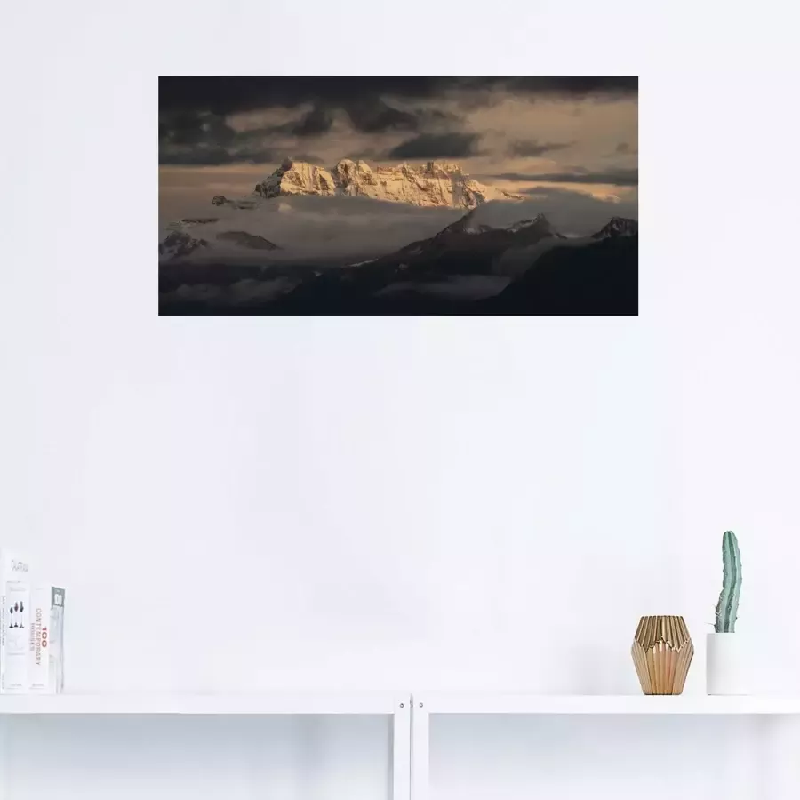 Artland Artprint Dents du midi Zwitserse bergen als artprint op linnen poster in verschillende formaten maten