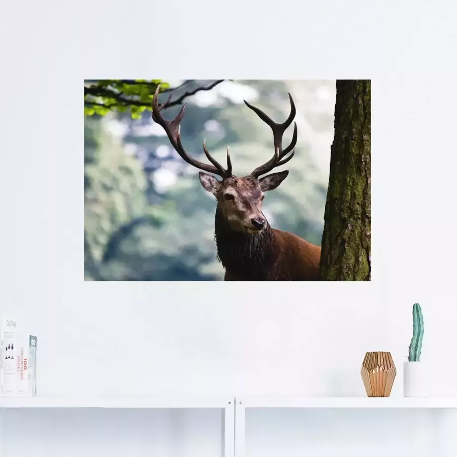 Artland Artprint op linnen Edelhert