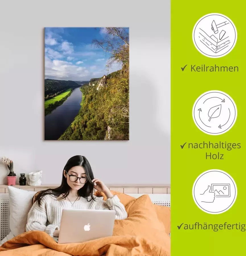 Artland Poster Blik op Elbe & de Saksische Zwitserland - Foto 2