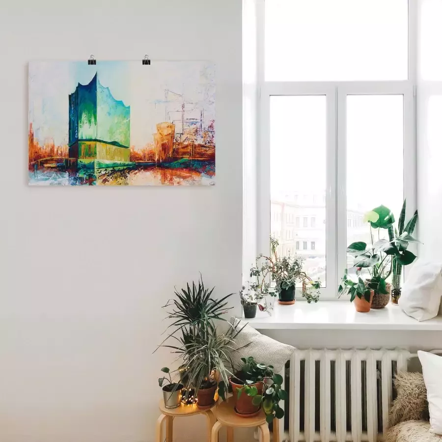 Artland Artprint Elbharmonie Hamburg als artprint op linnen muursticker in verschillende maten