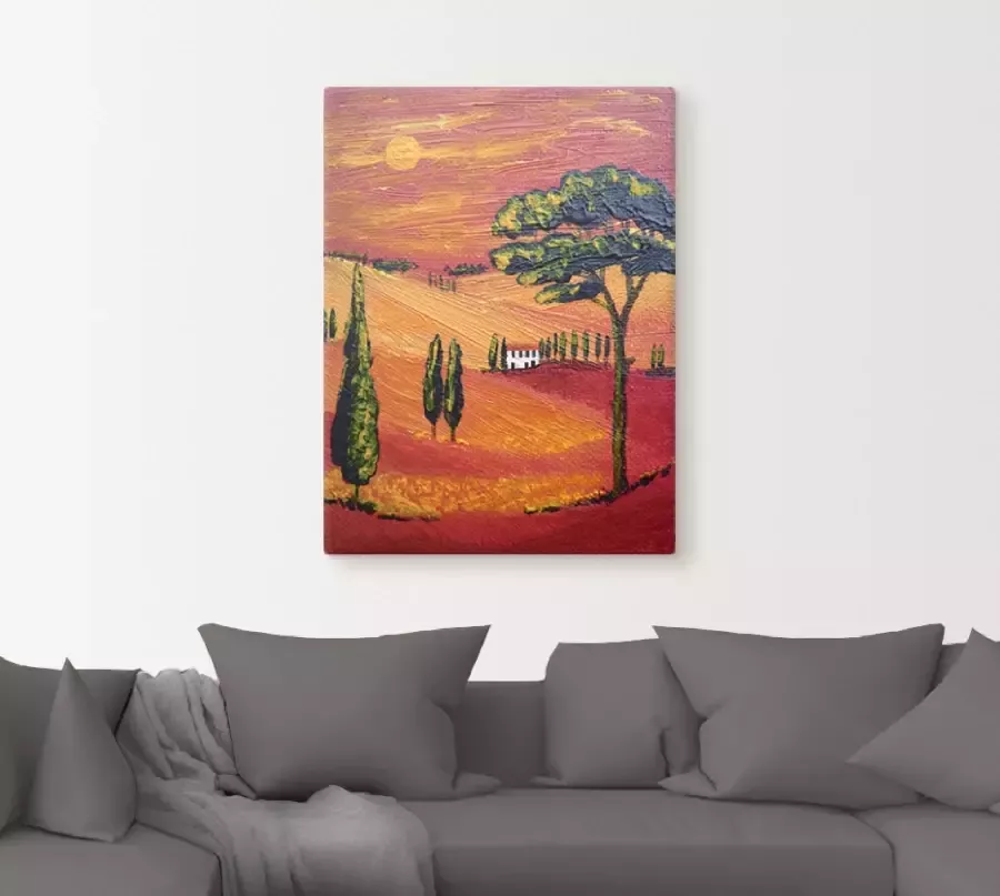 Artland Artprint op linnen Ergens in de Toscane gespannen op een spieraam