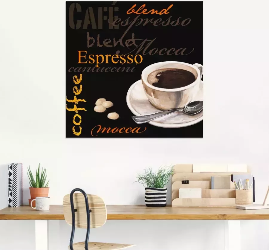 Artland Artprint Espresso koffie als artprint van aluminium artprint voor buiten artprint op linnen in verschillende maten - Foto 4