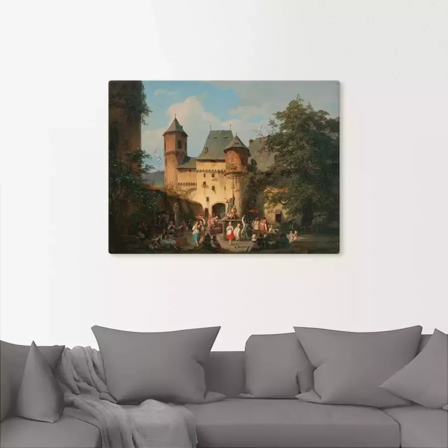 Artland Artprint Feestelijk tafereel op het voorplein van een kasteel als artprint van aluminium artprint op linnen muursticker of poster in verschillende maten