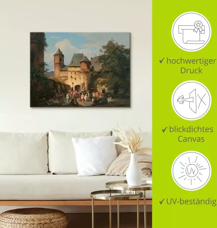 Artland Artprint Feestelijk tafereel op het voorplein van een kasteel als artprint van aluminium artprint op linnen muursticker of poster in verschillende maten - Foto 6