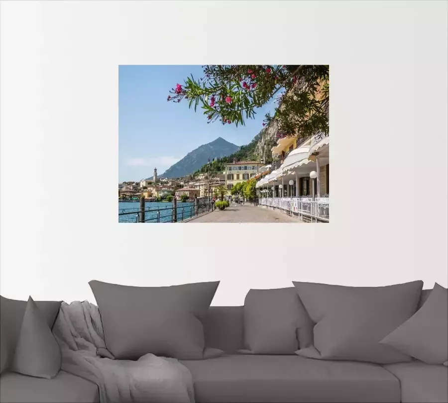 Artland Artprint Gardameer Limone sul Garda I als artprint op linnen poster in verschillende formaten maten - Foto 2