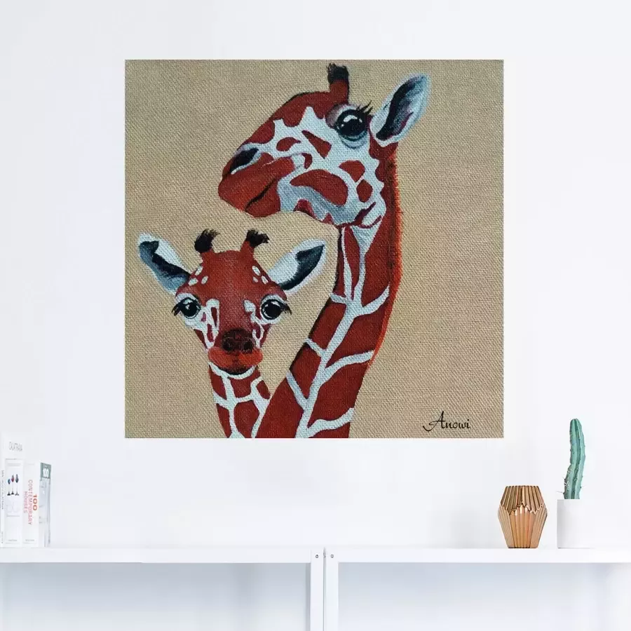 Artland Artprint op linnen Giraffen gespannen op een spieraam