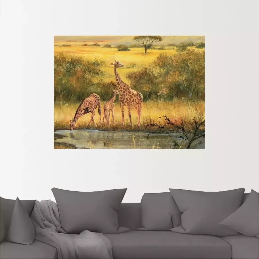 Artland Artprint Giraffen als artprint van aluminium artprint voor buiten artprint op linnen poster in verschillende maten. maten - Foto 2