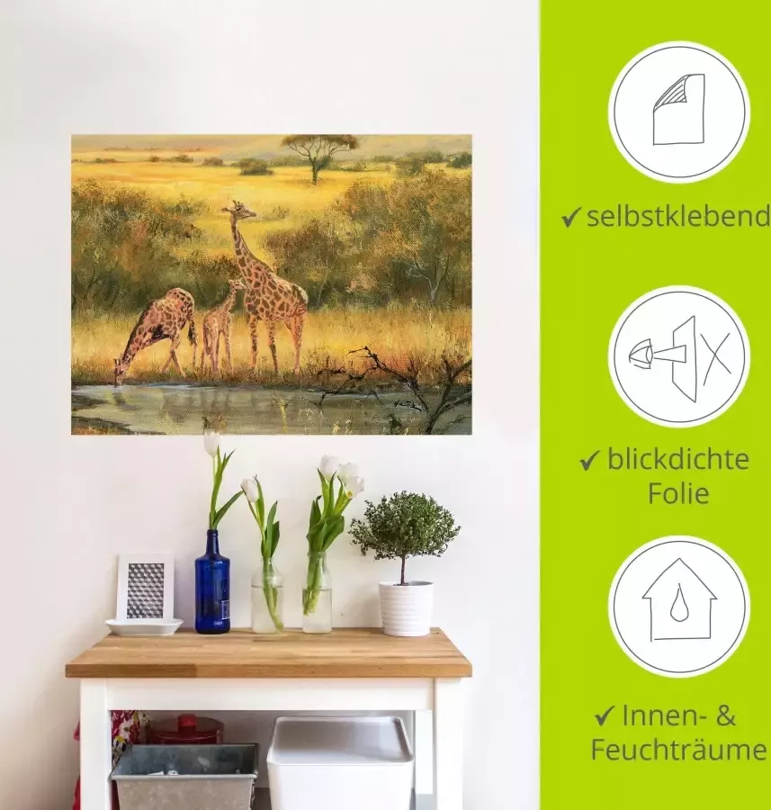 Artland Artprint Giraffen als artprint van aluminium artprint voor buiten artprint op linnen poster in verschillende maten. maten - Foto 4