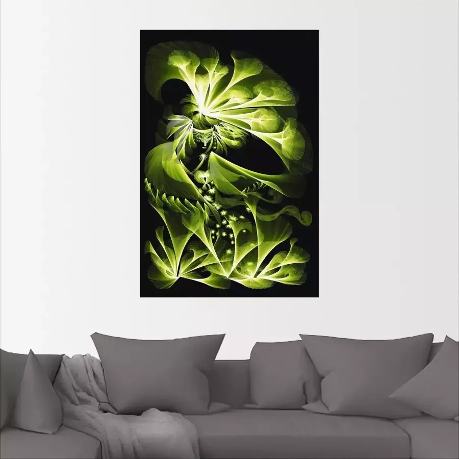 Artland Poster Groene tuinfee als artprint van aluminium artprint op linnen muursticker of poster in verschillende maten - Foto 2