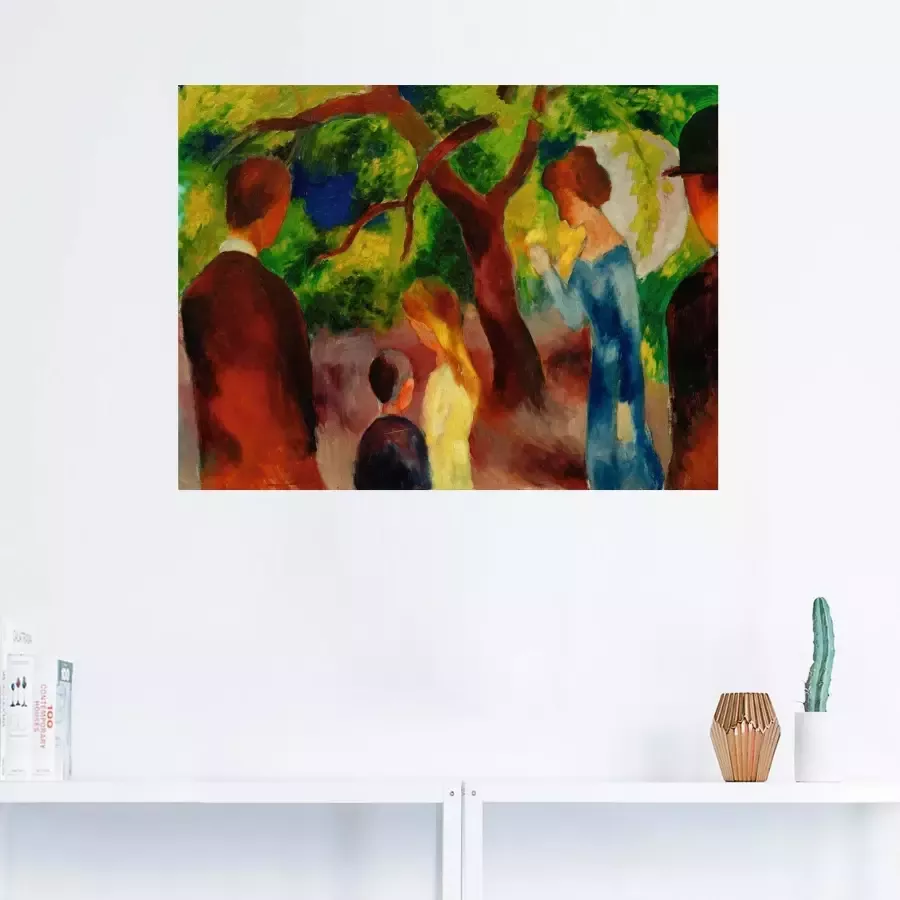 Artland Artprint op linnen Grote promenade: mensen in de tuin