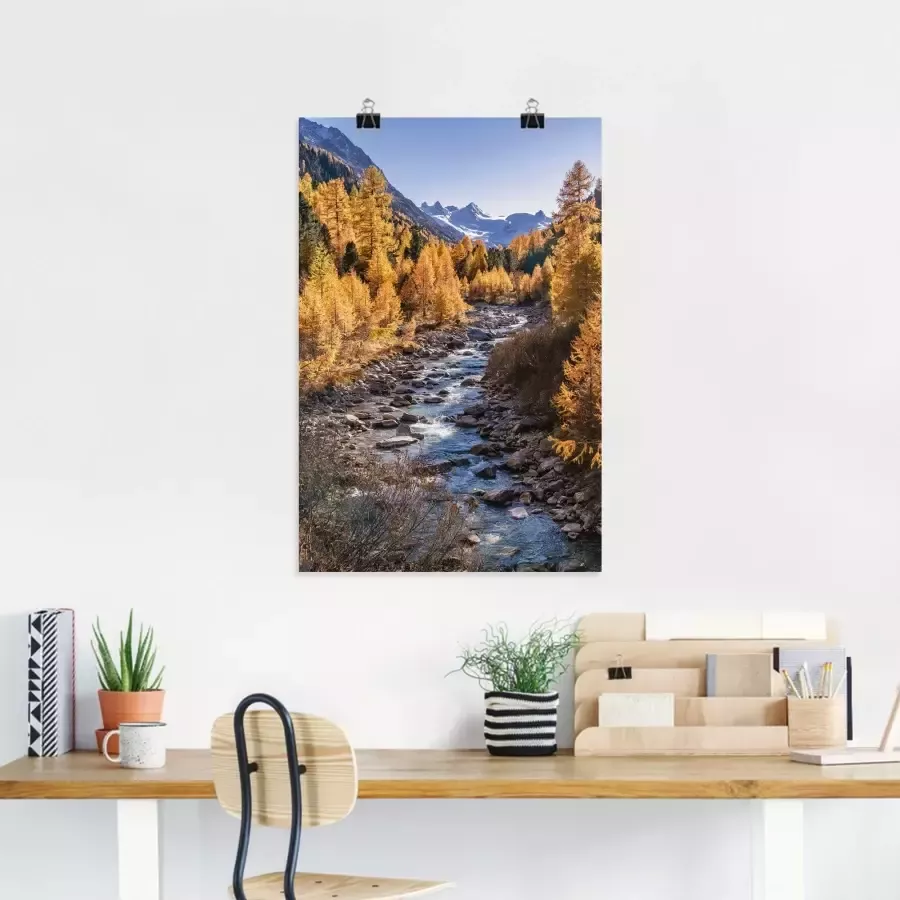 Artland Artprint op linnen Herfst in Oberengadin