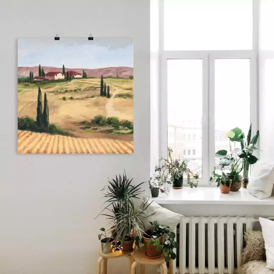 Artland Artprint op linnen Het Toscaanse landschap II