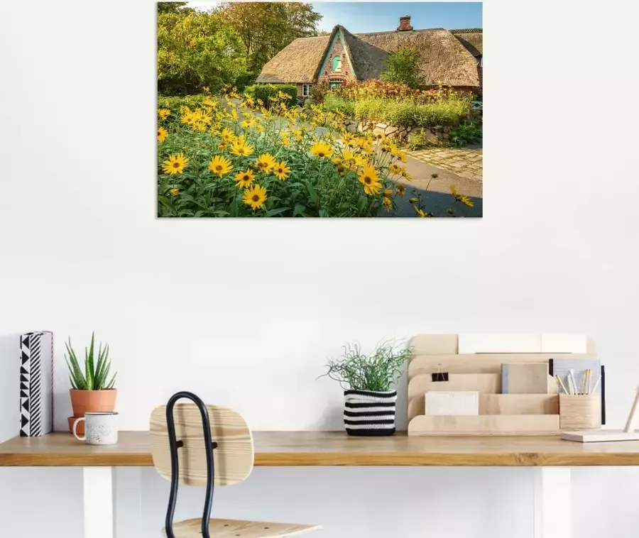 Artland Artprint op linnen Historische boerderij met cottagetuin Keitum - Foto 4