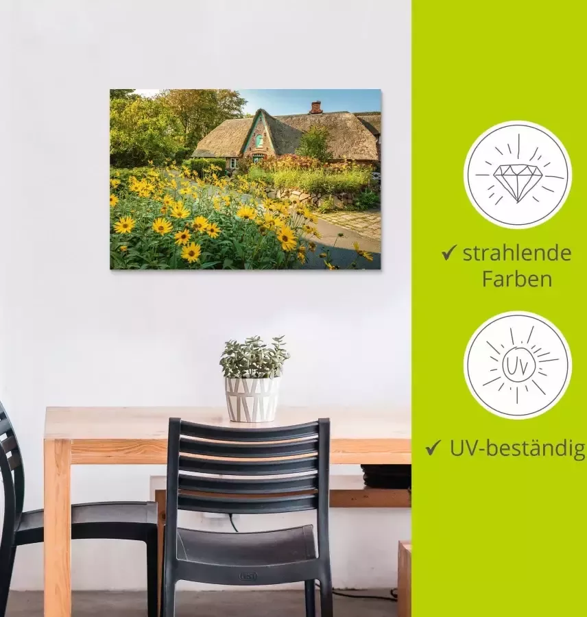 Artland Artprint op linnen Historische boerderij met cottagetuin Keitum - Foto 3