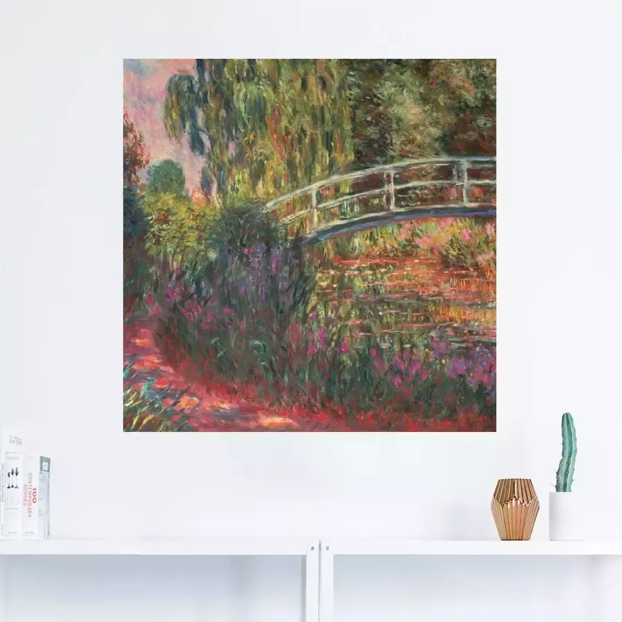 Artland Artprint op linnen Japanse brug in de tuin van Giverney