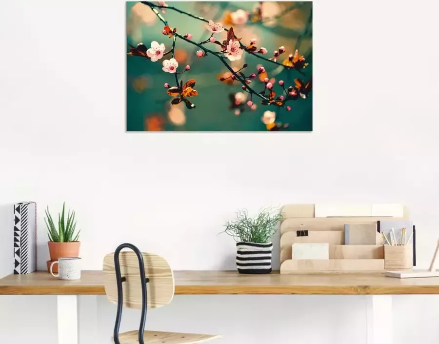 Artland Artprint Japanse kers Sakura bloemen als artprint op linnen poster in verschillende formaten maten - Foto 3