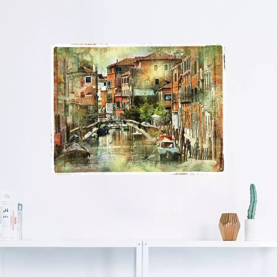 Artland Artprint Kanaal in Venetië als artprint op linnen poster muursticker in verschillende maten - Foto 1