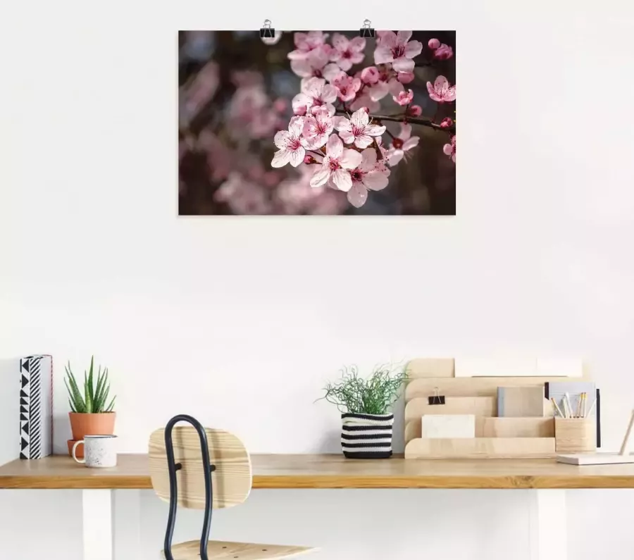 Artland Artprint op linnen Kersenbloesem close-up in het zonlicht - Foto 2