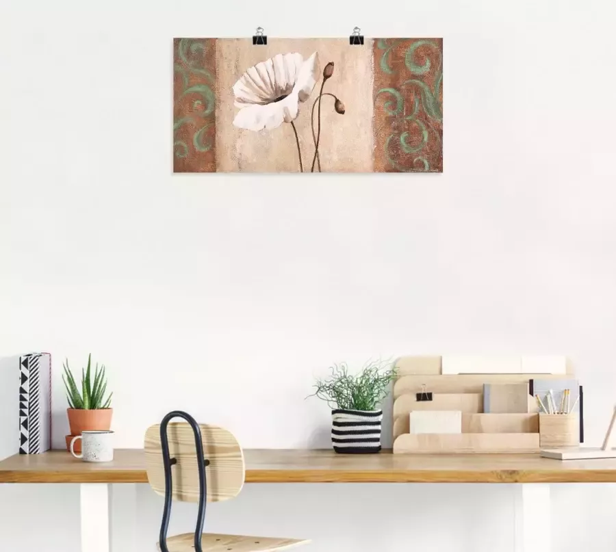Artland Artprint Klaprozen met ornamenten als artprint op linnen poster in verschillende formaten maten - Foto 4