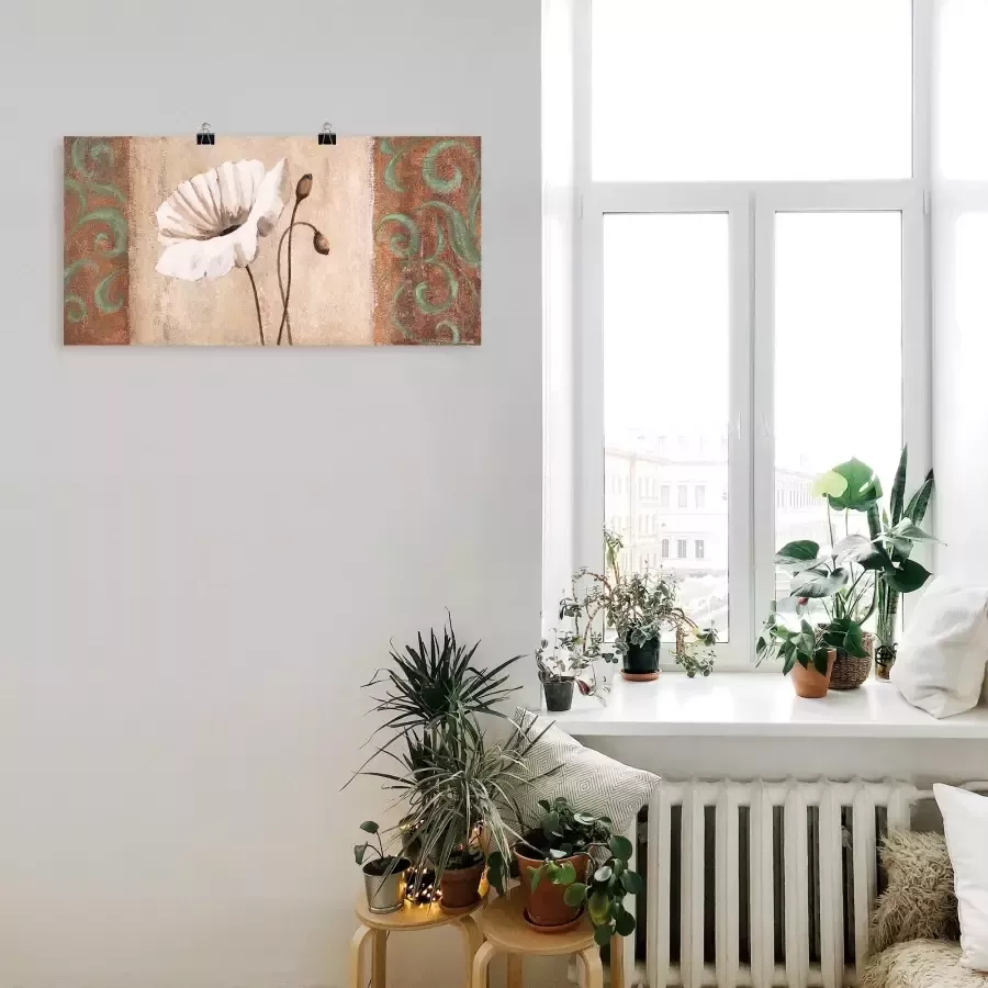 Artland Artprint Klaprozen met ornamenten als artprint op linnen poster in verschillende formaten maten