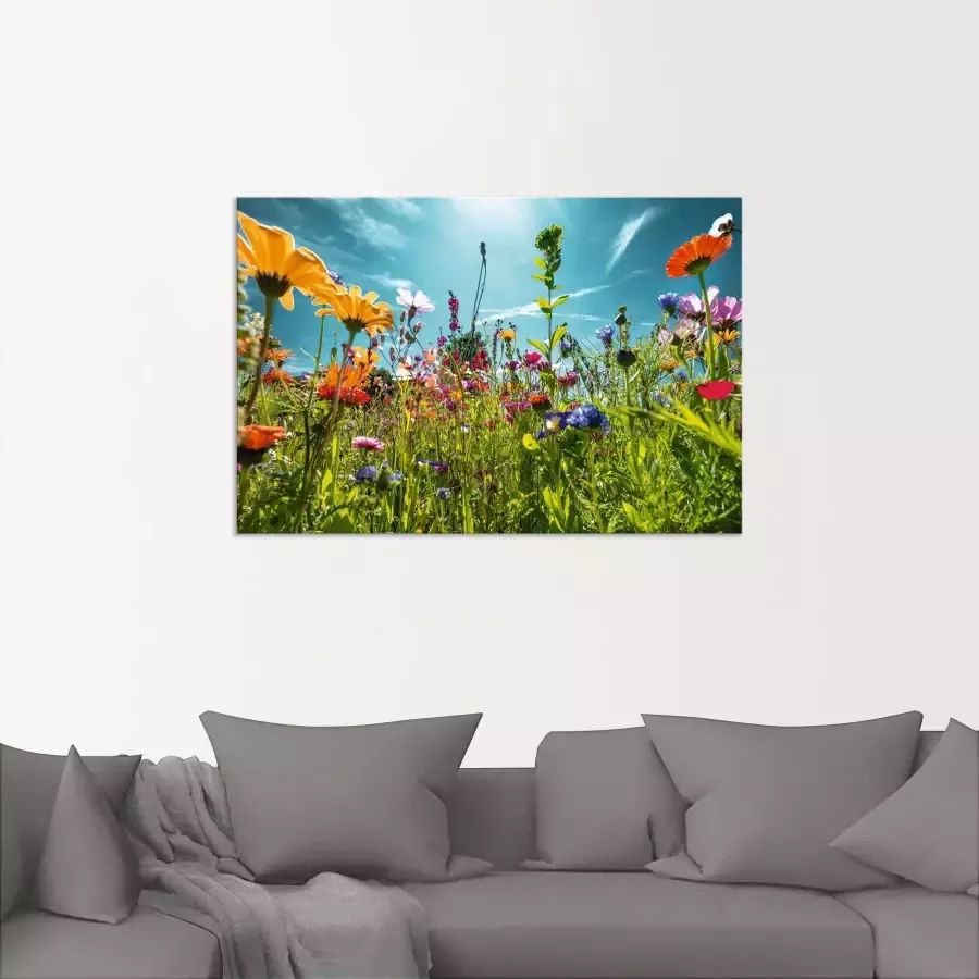 Artland Artprint Kleurrijk bloemenveld als artprint van aluminium artprint voor buiten artprint op linnen poster muursticker - Foto 2