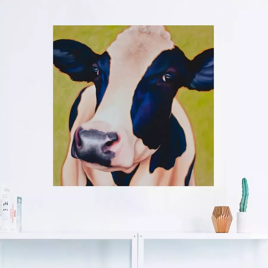 Artland Artprint Koe Paula in vele afmetingen & productsoorten -artprint op linnen poster muursticker wandfolie ook geschikt voor de badkamer (1 stuk)