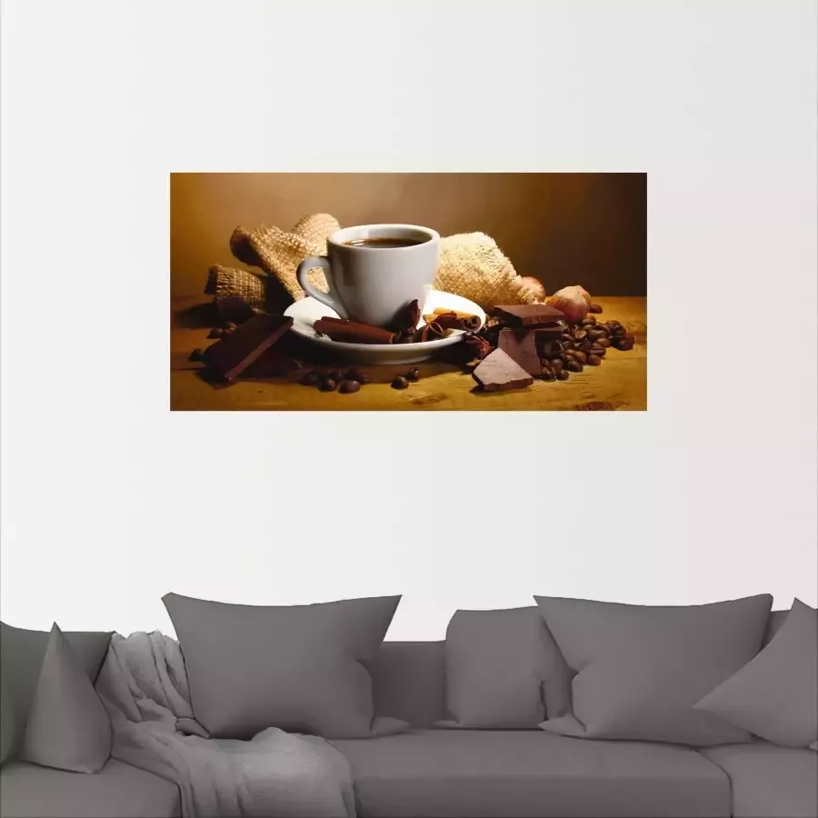 Artland Artprint Koffiekopje pijpje kaneel noten chocolade als artprint op linnen poster muursticker in verschillende maten - Foto 2