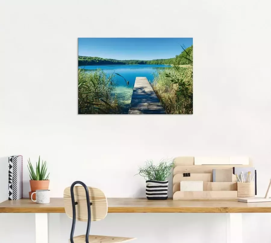 Artland Artprint Landschap aan het meer pier als poster muursticker in verschillende maten - Foto 2