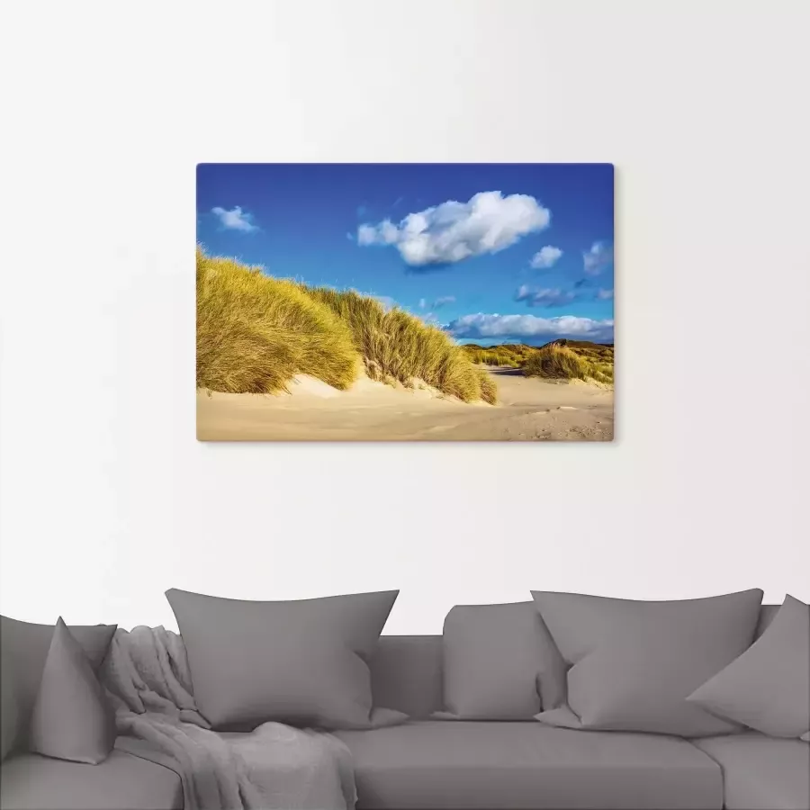 Artland Artprint op linnen Landschap met duinen eiland Amrum