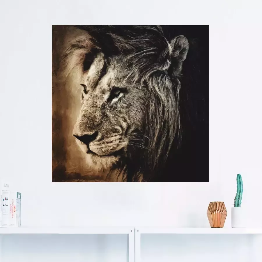 Artland Artprint op linnen Leeuw II