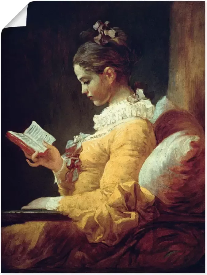 Artland Artprint Lezend meisje. Omstreeks 1776 als artprint op linnen poster in verschillende formaten maten - Foto 7