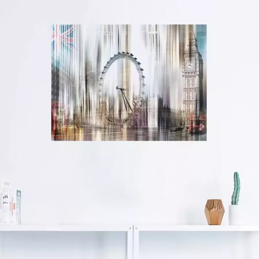 Artland Artprint op linnen Londen Skyline collage I gespannen op een spieraam