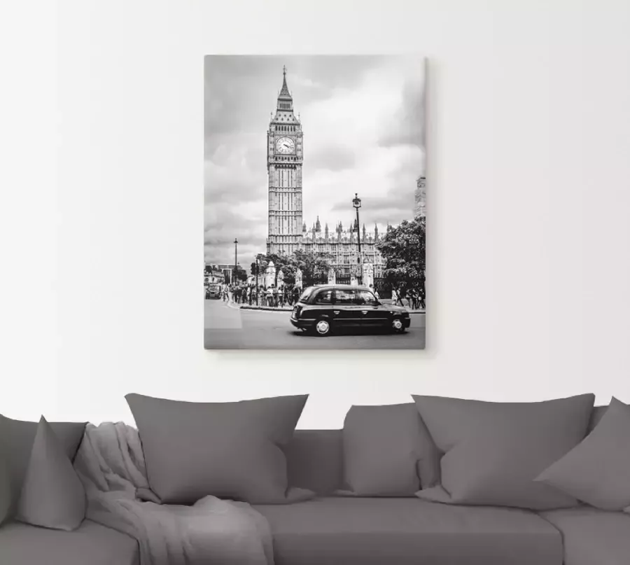 Artland Artprint Londen Taxi en Big Ben als artprint op linnen poster in verschillende formaten maten