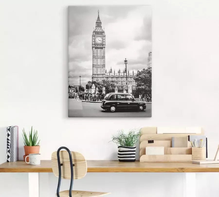 Artland Artprint Londen Taxi en Big Ben als artprint op linnen poster in verschillende formaten maten - Foto 2