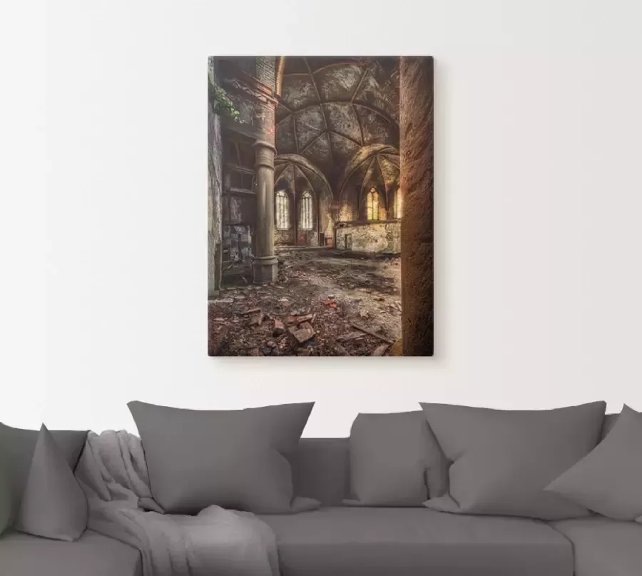 Artland Artprint Lost Place verlaten kerk II als artprint op linnen muursticker in verschillende maten - Foto 2