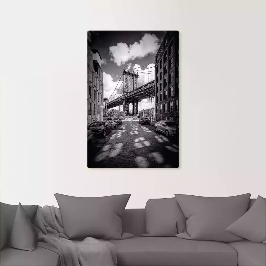 Artland Artprint Manhattan Bridge in Brooklyn New York als artprint op linnen poster in verschillende formaten maten