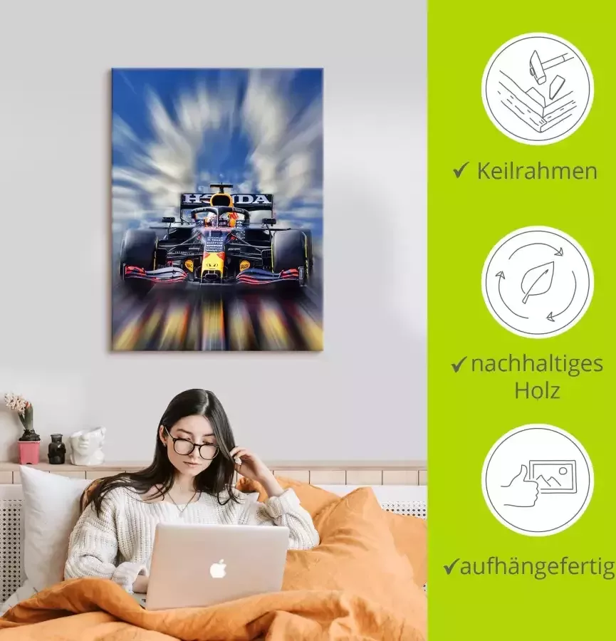 Artland Artprint Max Verstappen wereldkampioen Formule 1 als artprint van aluminium artprint voor buiten artprint op linnen poster muursticker - Foto 3