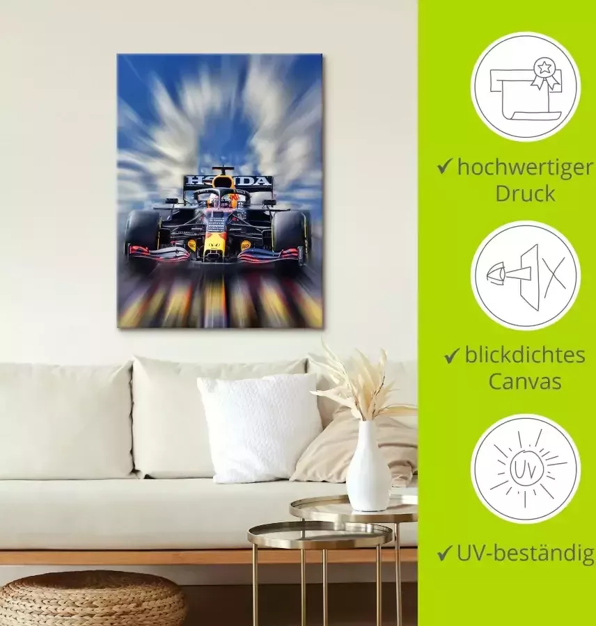 Artland Artprint Max Verstappen wereldkampioen Formule 1 als artprint van aluminium artprint voor buiten artprint op linnen poster muursticker - Foto 5