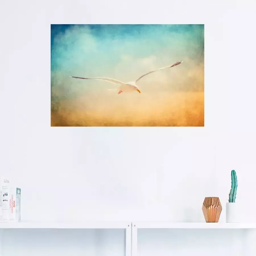 Artland Artprint Meeuw als artprint van aluminium artprint voor buiten artprint op linnen poster muursticker
