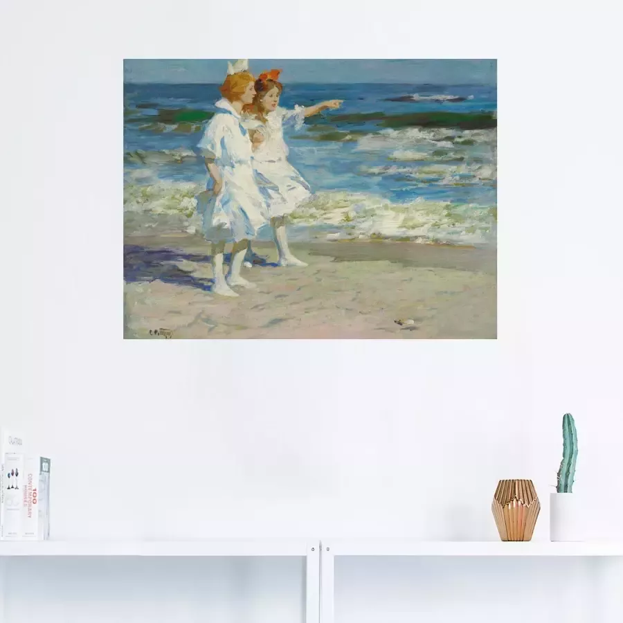 Artland Artprint Meisje aan het strand. als artprint op linnen muursticker in verschillende maten