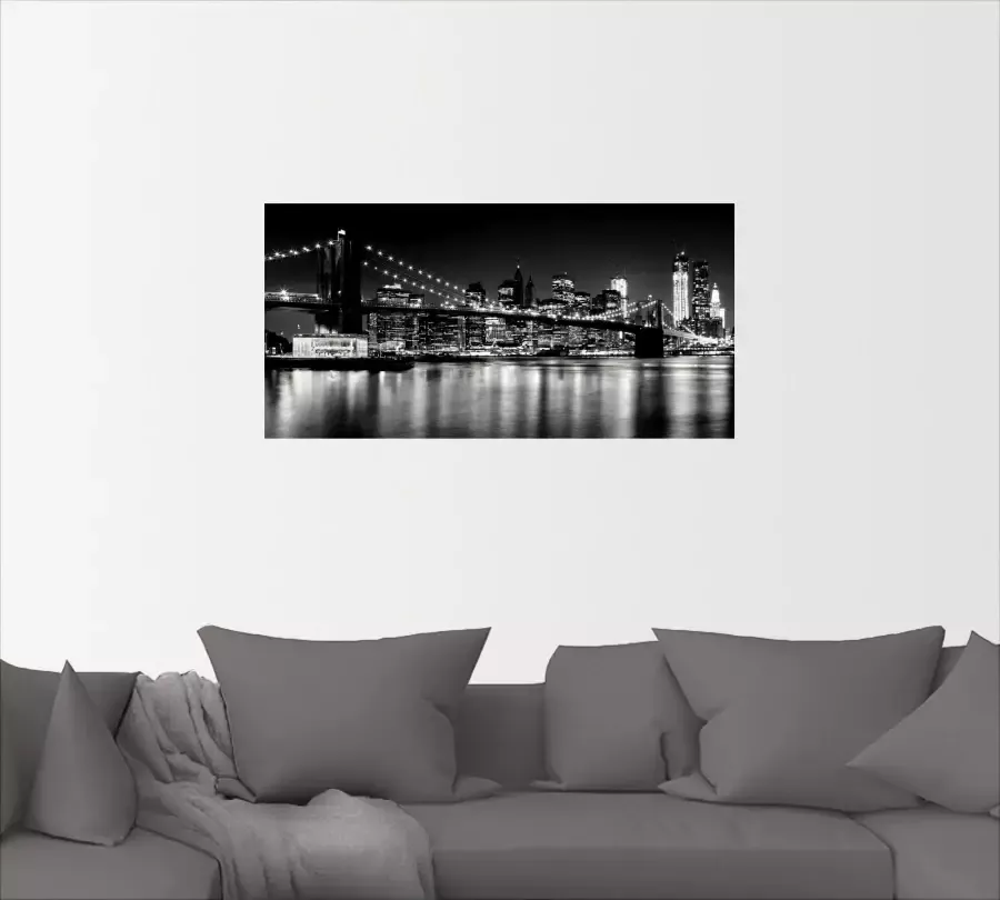 Artland Artprint Nachtelijke skyline Manhattan I als artprint van aluminium artprint voor buiten artprint op linnen poster muursticker - Foto 2