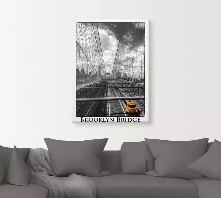 Artland Poster New York Brooklyn Bridge als artprint op linnen muursticker of poster in verschillende maten - Foto 2