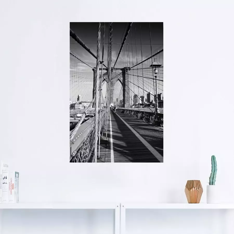Artland Artprint New York City Brooklyn Bridge als artprint van aluminium artprint voor buiten artprint op linnen poster in verschillende maten. maten - Foto 1
