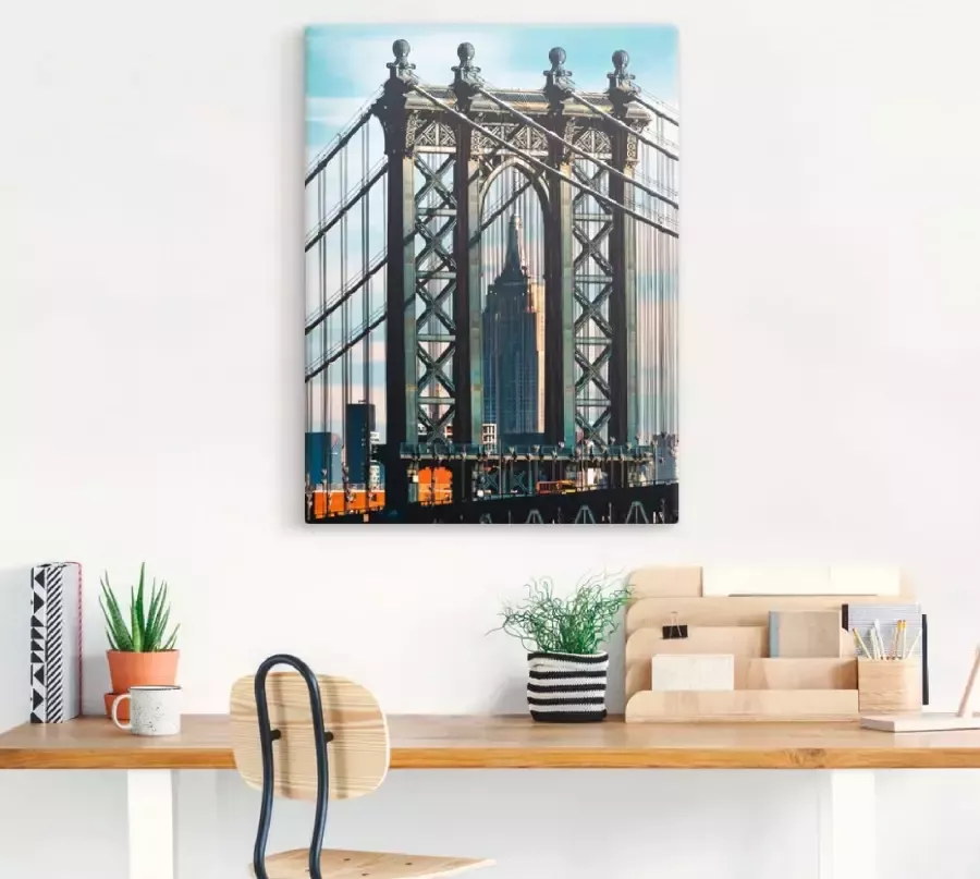 Artland Artprint New York Manhattan Bridge als artprint op linnen muursticker in verschillende maten